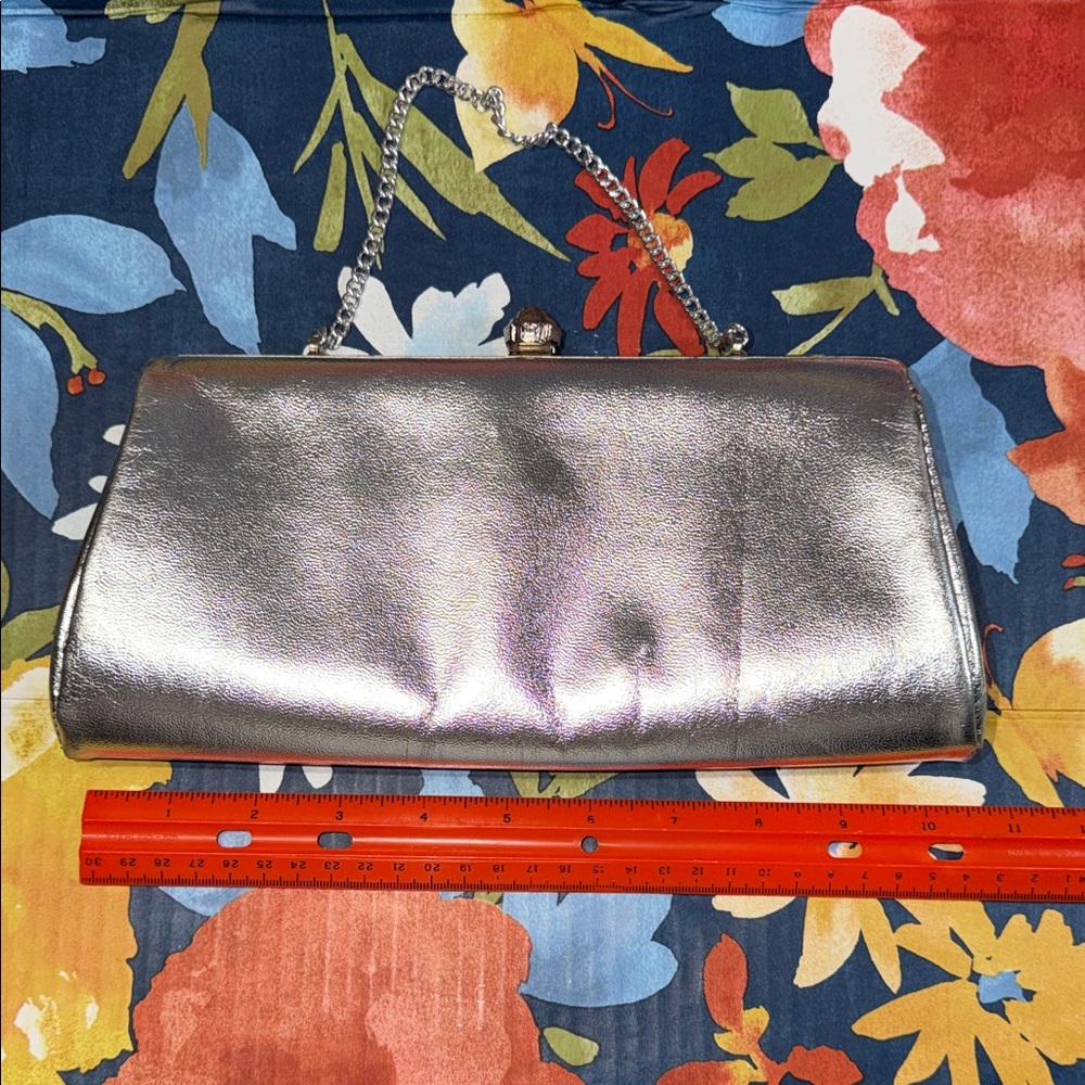 Source Unknown Metallic Silver Clutch